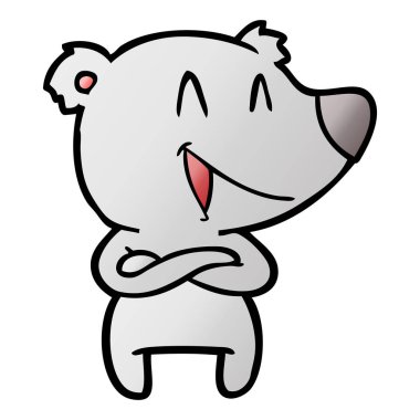  ayı karikatür gülen vektör çizim