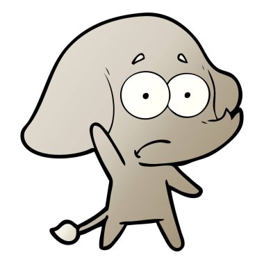 vektör çizim karikatür emin fil