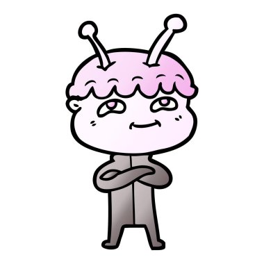 Dostu karikatür spaceman vektör çizim
