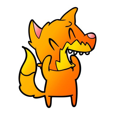 Tilki çizgi film gülen vektör çizim