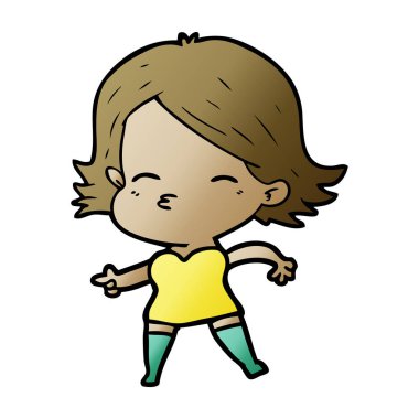 vektör çizim karikatür kadın işaret