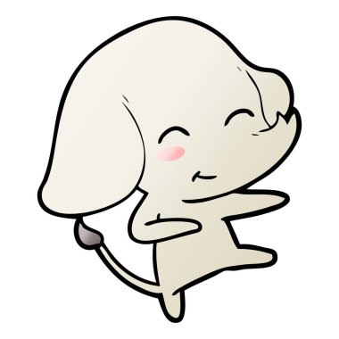 vektör çizim sevimli çizgi fil