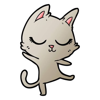 Sakin karikatür kedi vektör çizim