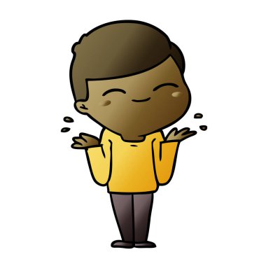 vektör çizim karikatür kız gülümseyerek