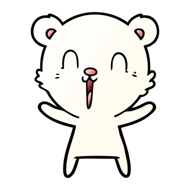 mutlu karikatür kutup ayısı