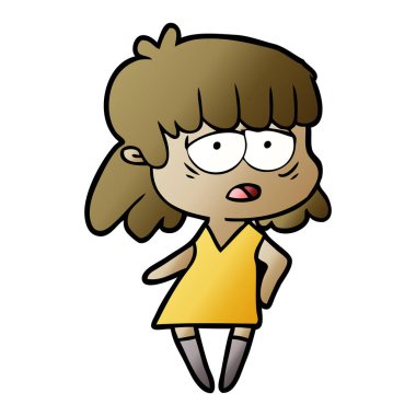 vektör çizim karikatür yorgun kadın