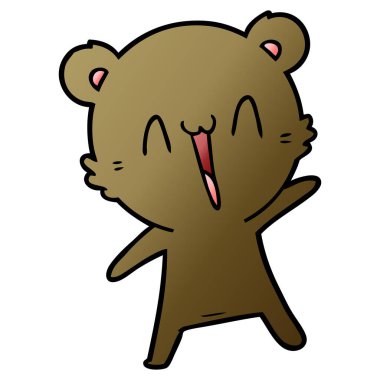 vektör çizim mutlu ayı çizgi film