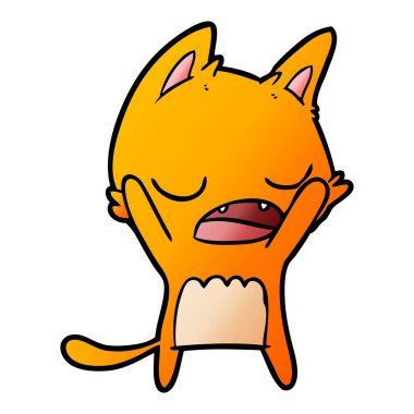 vektör çizim karikatür esneme kedi