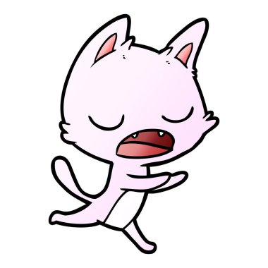  kedi karikatür konuşma vektör çizim