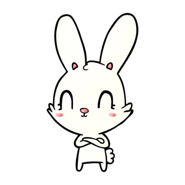 Tatlı çizgi film tavşanının vektör çizimi