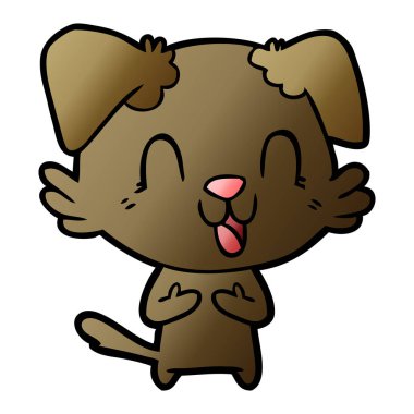 vektör çizim karikatür köpek gülen