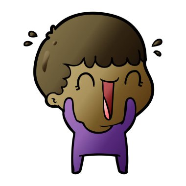 vektör çizim karikatür adam gülen