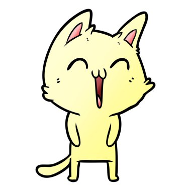 vektör çizim karikatür mutlu kedi