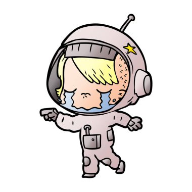 vektör çizim karikatür ağlayan astronot