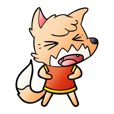 kızgın çizgi film fox vektör çizim