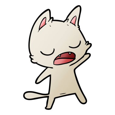  kedi karikatür konuşma vektör çizim