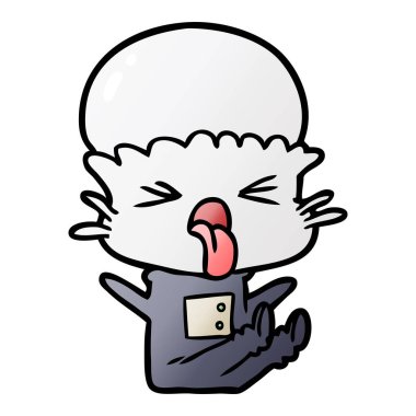 tiksinti çizgi film uzaylı vektör çizim