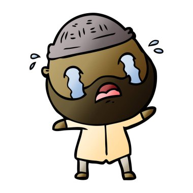 sakallı adam ağlıyor çizgi film