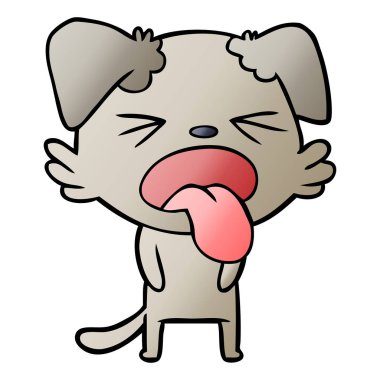 vektör çizim karikatür köpek bıkkın