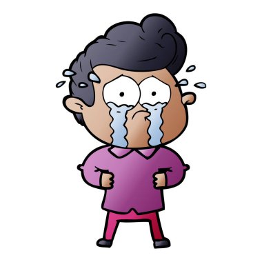 kalça elleri ile ağlayan adam çizgi film