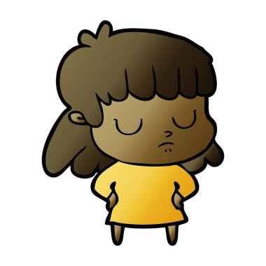 vektör çizim karikatür kayıtsız kadın