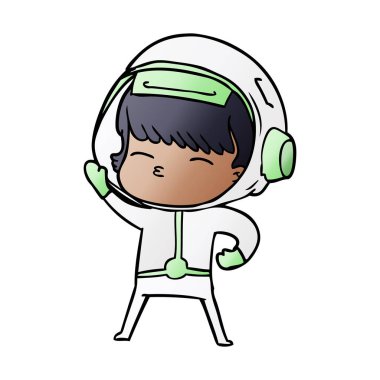 Çizgi film astronotunun vektör çizimi