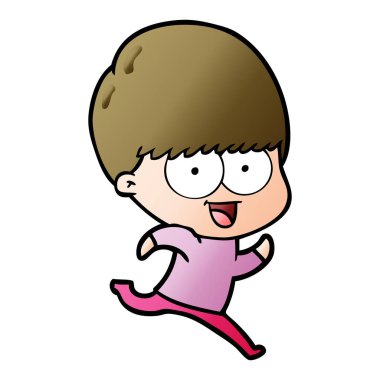 mutlu çizgi film çocuk vektör çizim