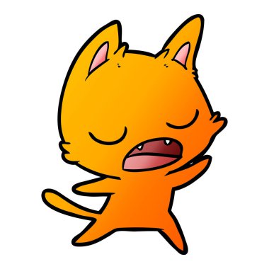  kedi karikatür konuşma vektör çizim