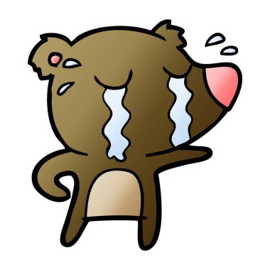 vektör çizim ayı ağlıyor çizgi film