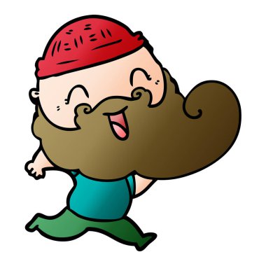 vektör çizim karikatür sakallı adam