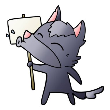 uluyan kurt karikatür, vektör çizim