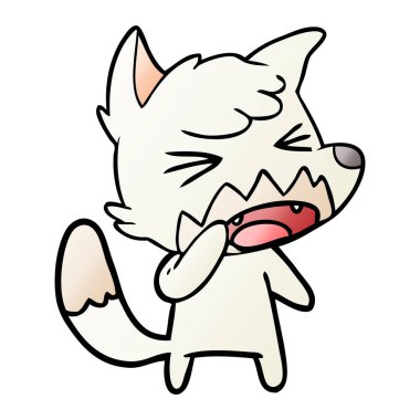 kızgın çizgi film fox vektör çizim