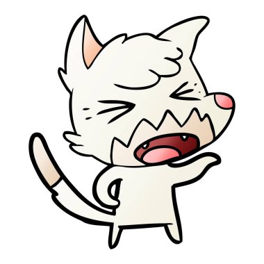 kızgın çizgi film fox vektör çizim