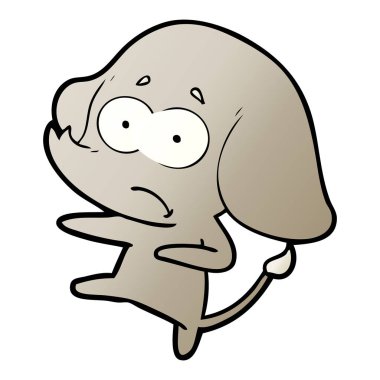 vektör çizim karikatür emin fil