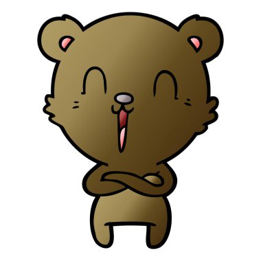 mutlu karikatür ayı vektör çizim