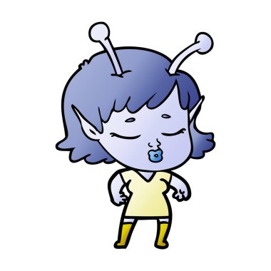 sevimli uzaylı kız çizgi film