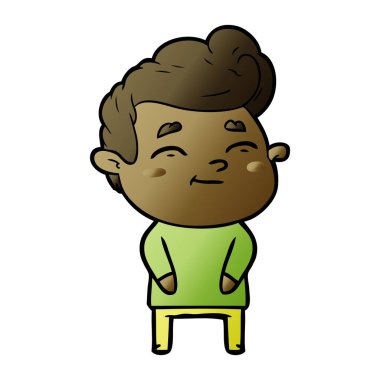 mutlu çizgi film adam vektör çizim