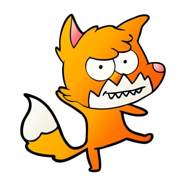 vektör çizim karikatür sırıtan Fox
