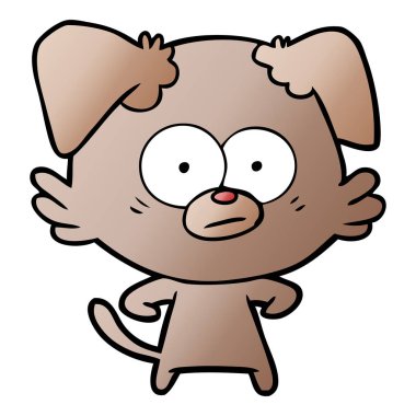 vektör çizim gergin köpek çizgi film