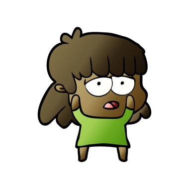 vektör çizim karikatür yorgun kadın