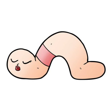 Çizgi film solucanının vektör çizimi