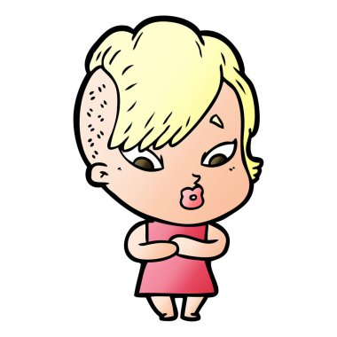 vektör çizim karikatür sürpriz kız
