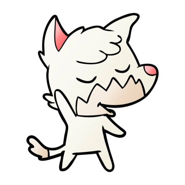 vektör çizim dostu karikatür Fox