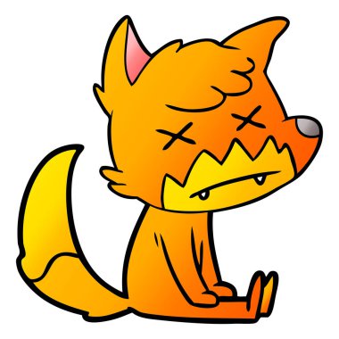 Çizgi film tilkisinin vektör çizimi