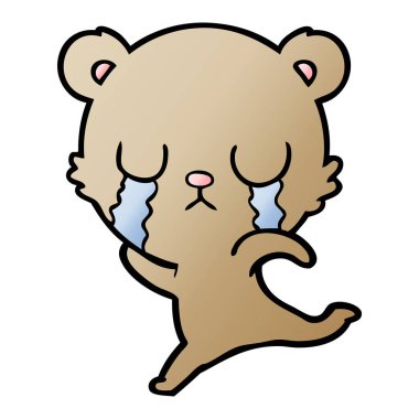 vektör çizim karikatür ayı ağlama