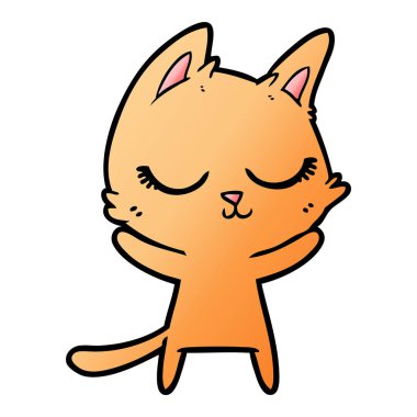 Sakin karikatür kedi vektör çizim