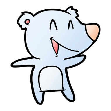  ayı karikatür gülen vektör çizim