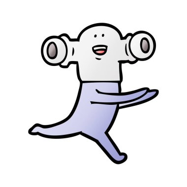 Dostu karikatür uzaylı vektör çizim