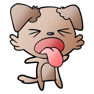 vektör çizim karikatür köpek bıkkın