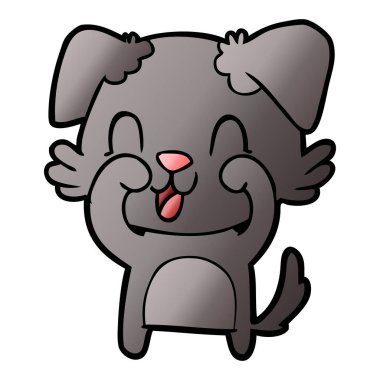 vektör çizim karikatür köpek gülen